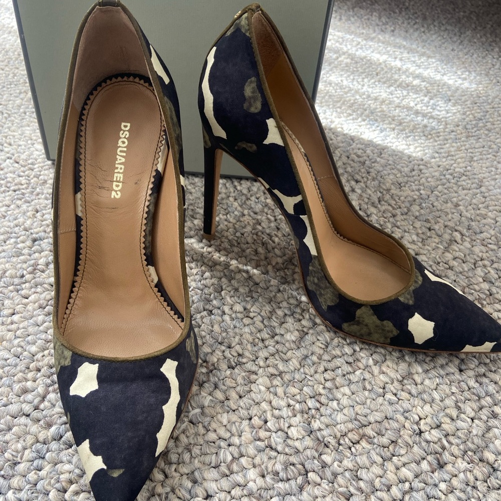 DSquared Satin Camo Pumps 36 $800